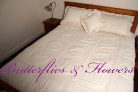 Butterflies & Flowers - Candlewicking Kit - Complete Quilt